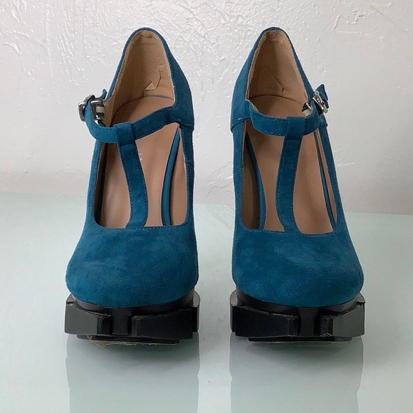 Paris Fashion Week Model Stilettos Eileen chunky platform T strap size 37 EUC - Picture 8 of 16